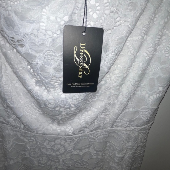 Women's Lace Cocktail Dress Hi-Lo Off Shoulder Swing Formal Party Dress - Picture 8 of 16